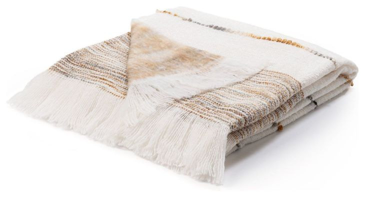 Throws Albedo Ivory and Rust Throw