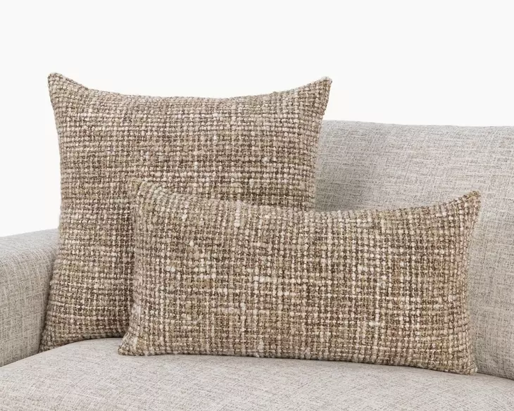 Villa Classics Porter Natural and Ivory Square Accent Pillow Set of 2
