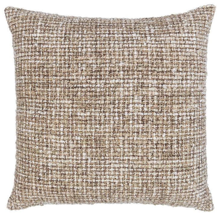 Villa Classics Porter Natural and Ivory Square Accent Pillow