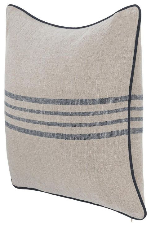 Novel Estate Newport Natural and Navy Square Accent Pillow