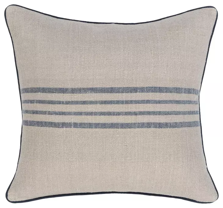 Novel Estate Newport Natural and Navy Square Accent Pillow Set of 2