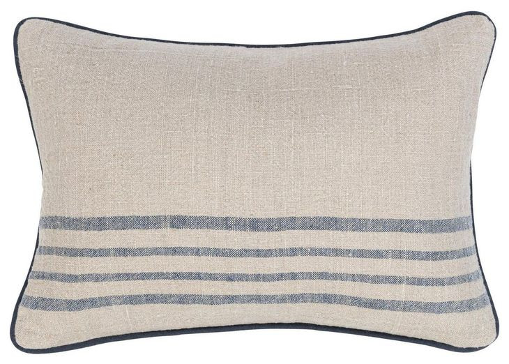 Novel Estate Newport Natural and Navy Rectangular Accent Pillow