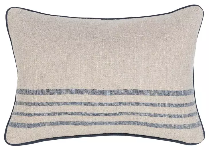 Novel Estate Newport Natural and Navy Rectangular Accent Pillow Set of 2