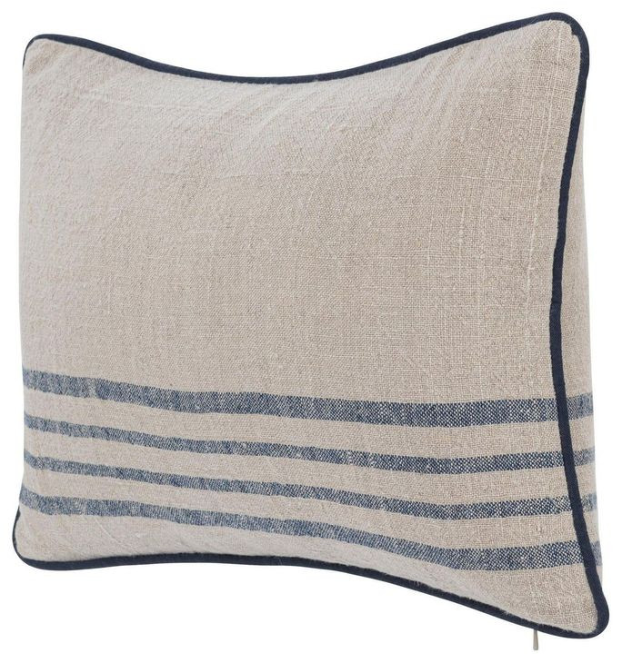 Novel Estate Newport Natural and Navy Rectangular Accent Pillow