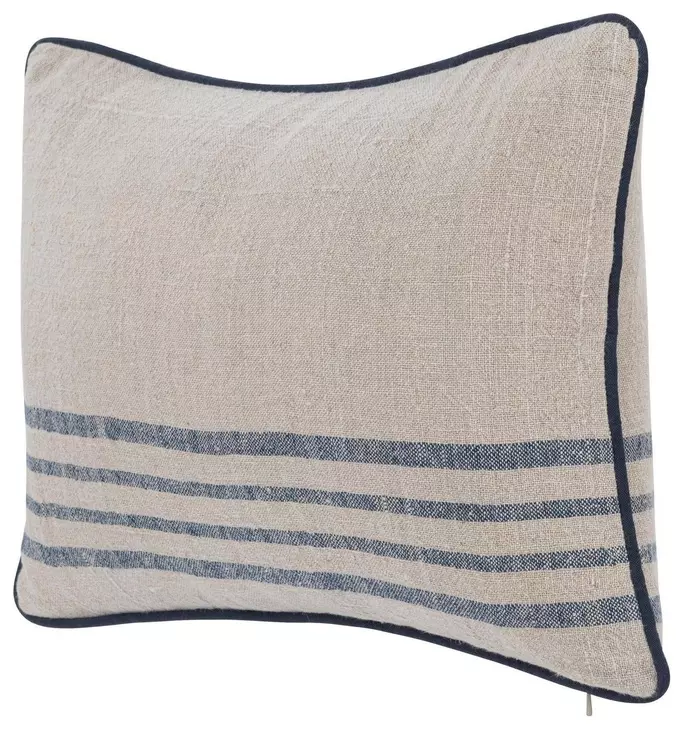 Novel Estate Newport Natural and Navy Rectangular Accent Pillow Set of 2