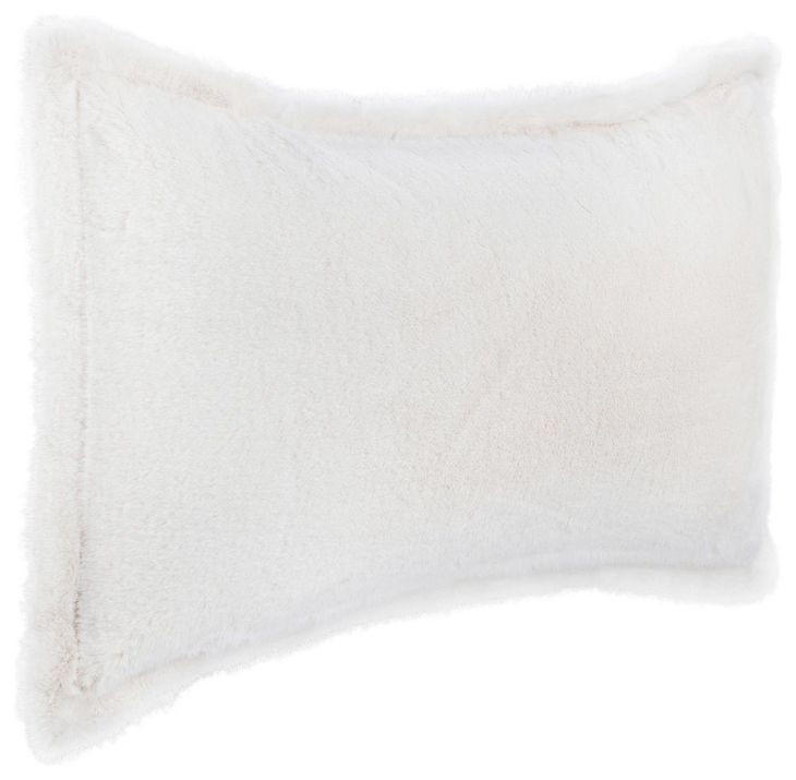 Novel Estate Taiga Faux Fur Ivory Rectangular Accent Pillow