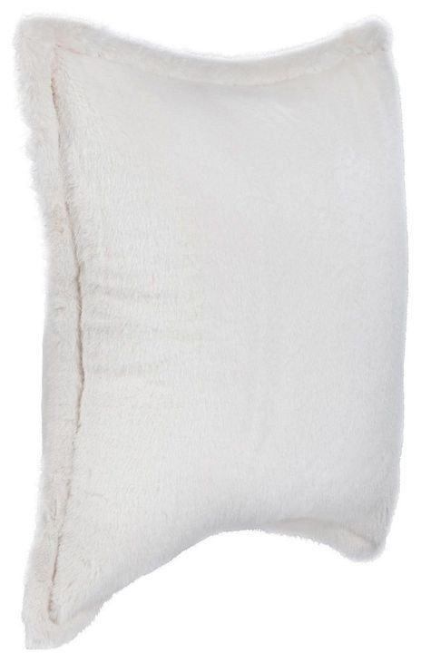 Novel Estate Taiga Faux Fur Ivory Square Accent Pillow