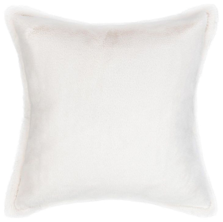 Novel Estate Taiga Faux Fur Ivory Square Accent Pillow