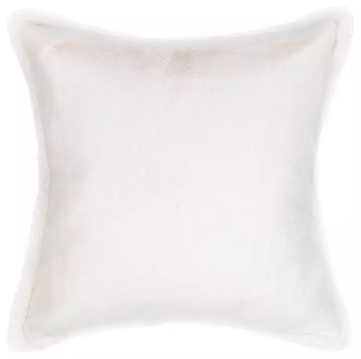 Novel Estate Taiga Faux Fur Ivory Square Accent Pillow Set of 2