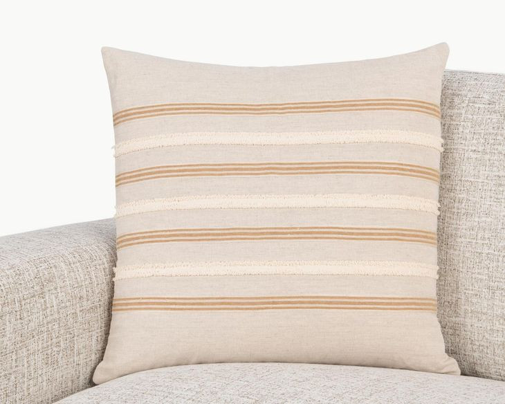 Novel Estate Lyndhurst Natural and Beige Square Accent Pillow