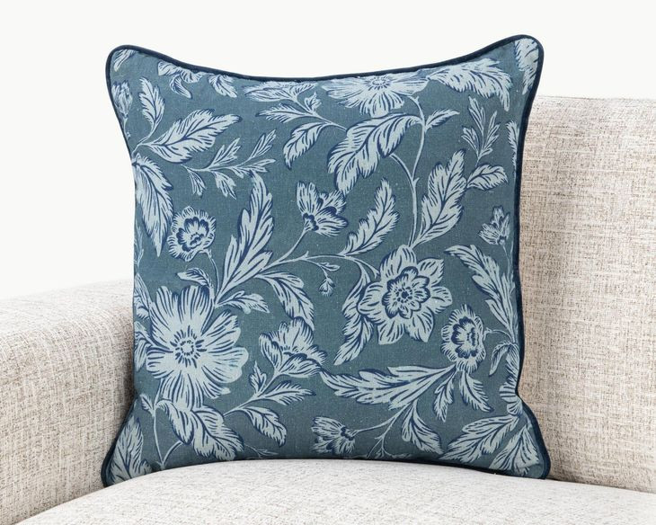 Novel Estate Davenport Denim Blue Square Accent Pillow