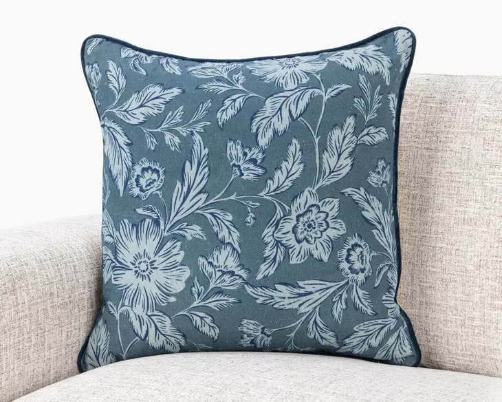 Novel Estate Davenport Denim Blue Square Accent Pillow Set of 2