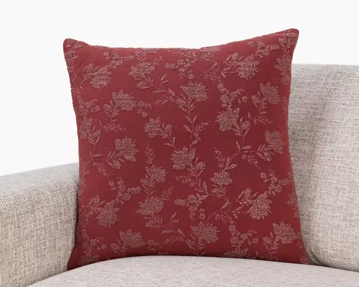 Novel Estate Rosecliff Burgundy Red Square Accent Pillow Set of 2