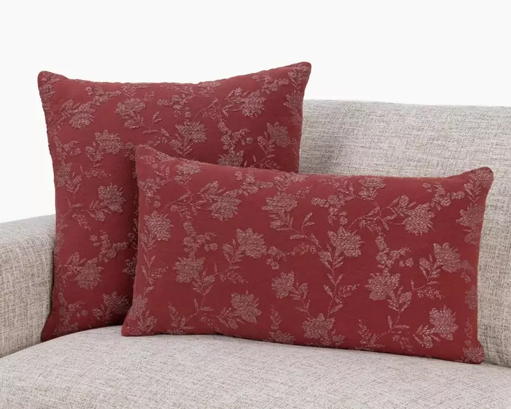 Novel Estate Rosecliff Burgundy Red Rectangular Accent Pillow Set of 2