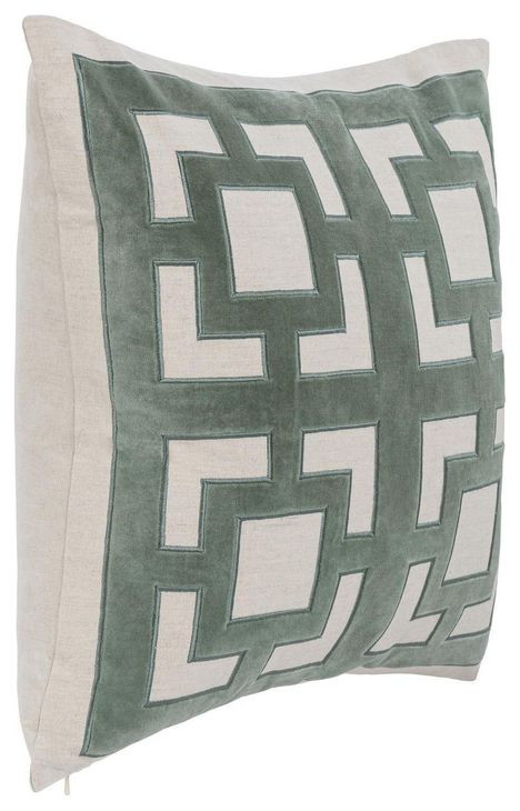 Tranquil Coasts Vita Blue and Cream Square Accent Pillow