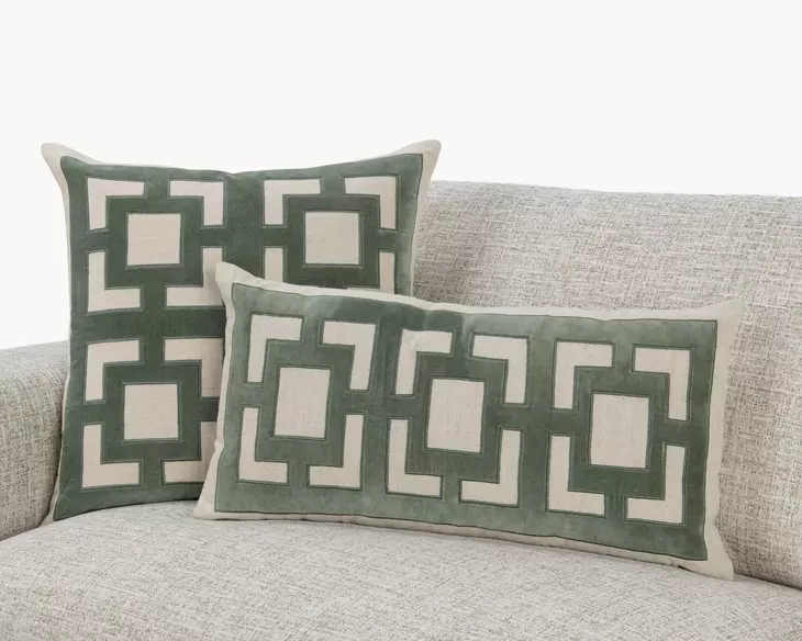 Novel Estate Corbin Jade Green Square Accent Pillow Set of 2