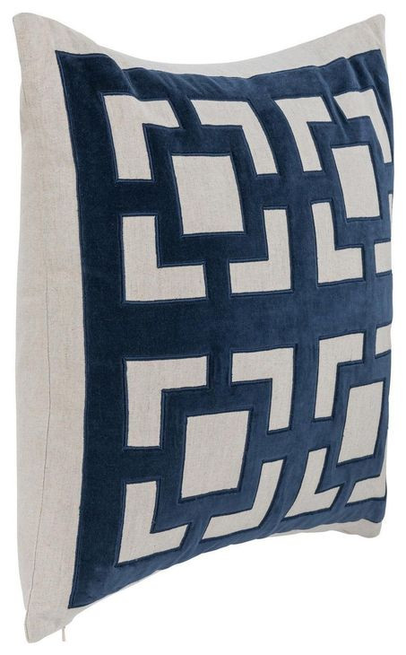 Novel Estate Corbin Navy Blue Square Accent Pillow