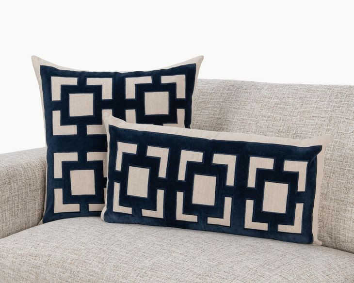 Novel Estate Corbin Navy Blue Square Accent Pillow