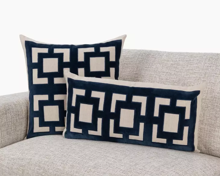Novel Estate Corbin Navy Blue Rectangular Accent Pillow Set of 2