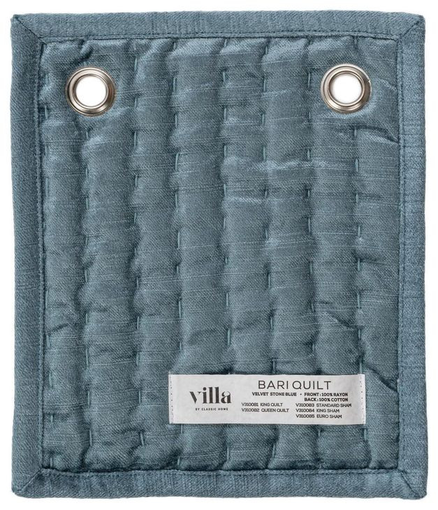 Bari Velvet Stone Blue Swatch Quilt