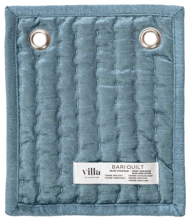 Bari Velvet Stone Blue Swatch Quilt