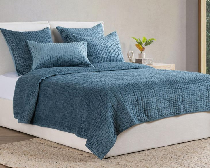 Bari Stone Blue King Sham