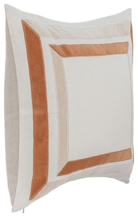 Novel Estate Maybrook Ivory and Natural Square Accent Pillow