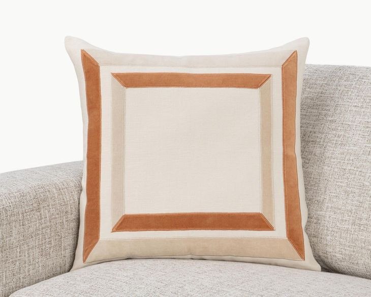 Novel Estate Maybrook Ivory and Natural Square Accent Pillow