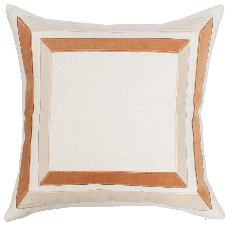 Novel Estate Maybrook Ivory and Natural Square Accent Pillow