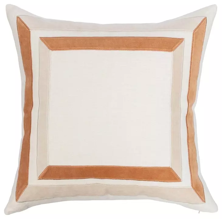 Novel Estate Maybrook Ivory and Natural Square Accent Pillow Set of 2