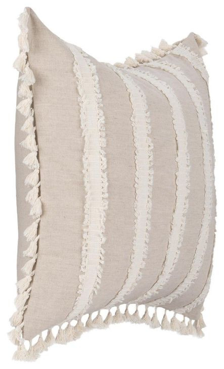 Tranquil Coasts Edisto Natural and Ivory Square Accent Pillow