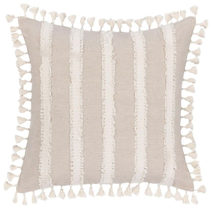 Tranquil Coasts Edisto Natural and Ivory Square Accent Pillow