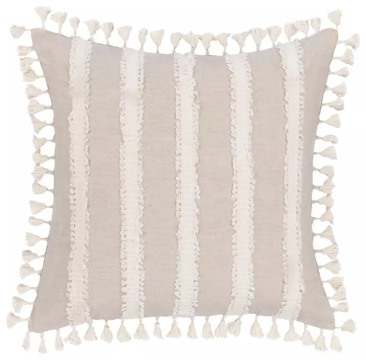 Tranquil Coasts Edisto Natural and Ivory Square Accent Pillow Set of 2