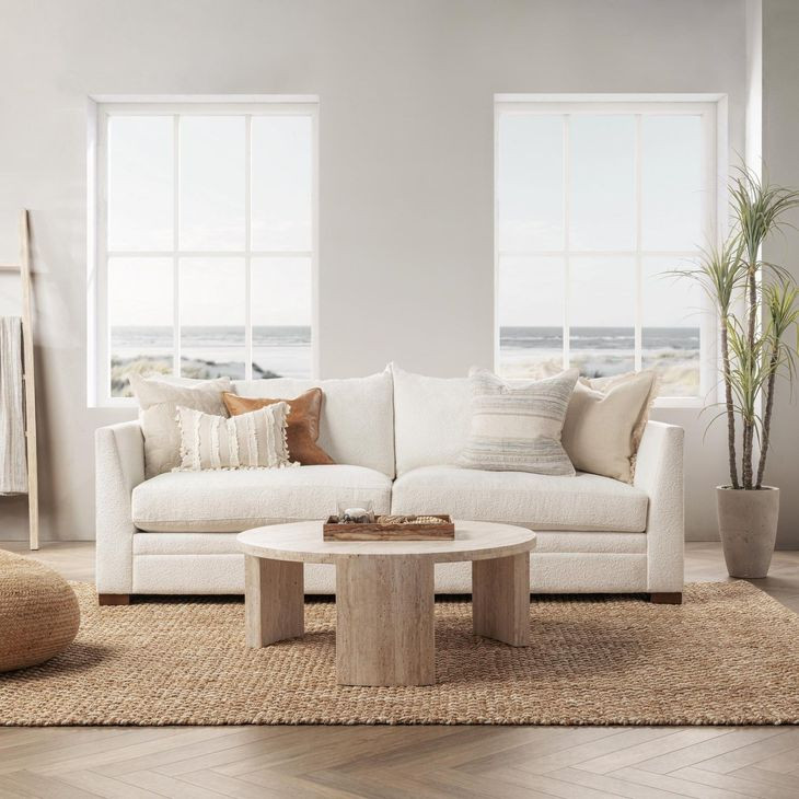 Tranquil Coasts Edisto Natural and Ivory Rectangular Accent Pillow