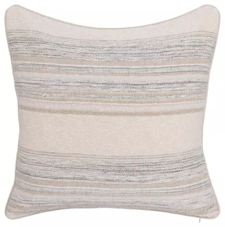 Tranquil Coasts Rockport Ivory and Brown Square Accent Pillow Set of 2