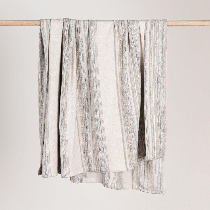 Throws Rockport Ivory and Gray Throw