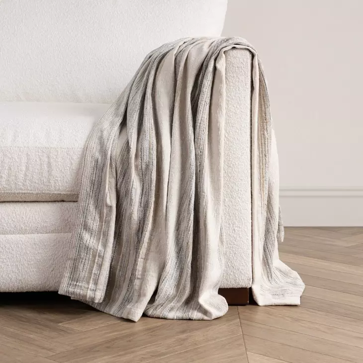 Throws Rockport Ivory and Gray Throw
