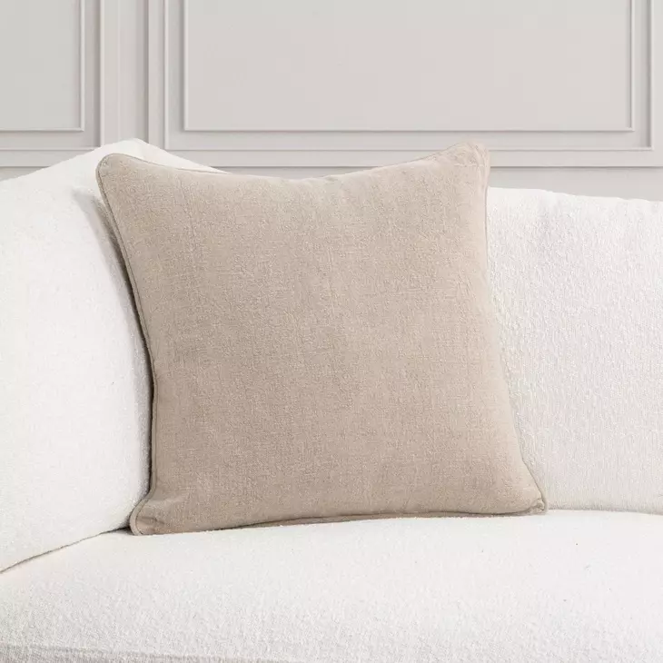 Bedford Linen Natural Square Accent Pillow Set of 2