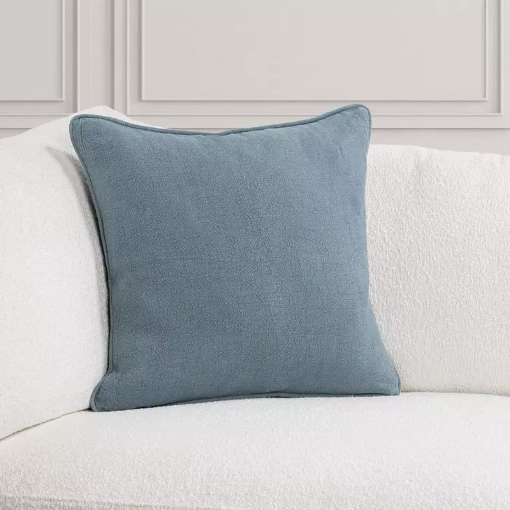 Bedford Linen Chambray Square Accent Pillow Set of 2