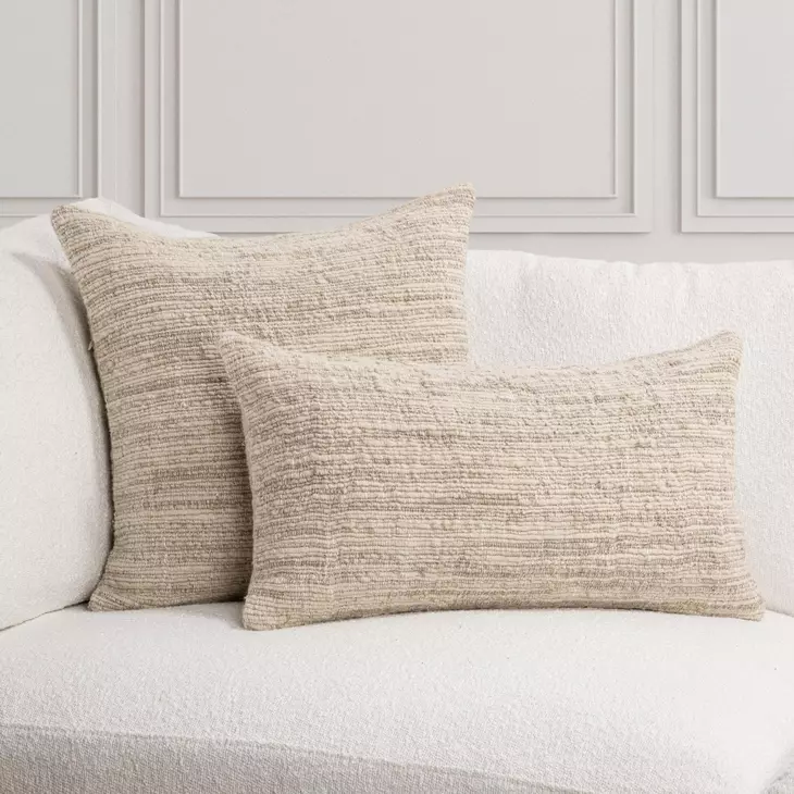 Tranquil Coasts Wharf Natural Square Accent Pillow Set of 2