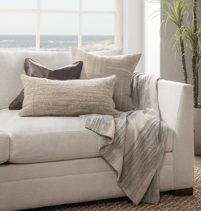 Tranquil Coasts Wharf Natural Rectangular Accent Pillow