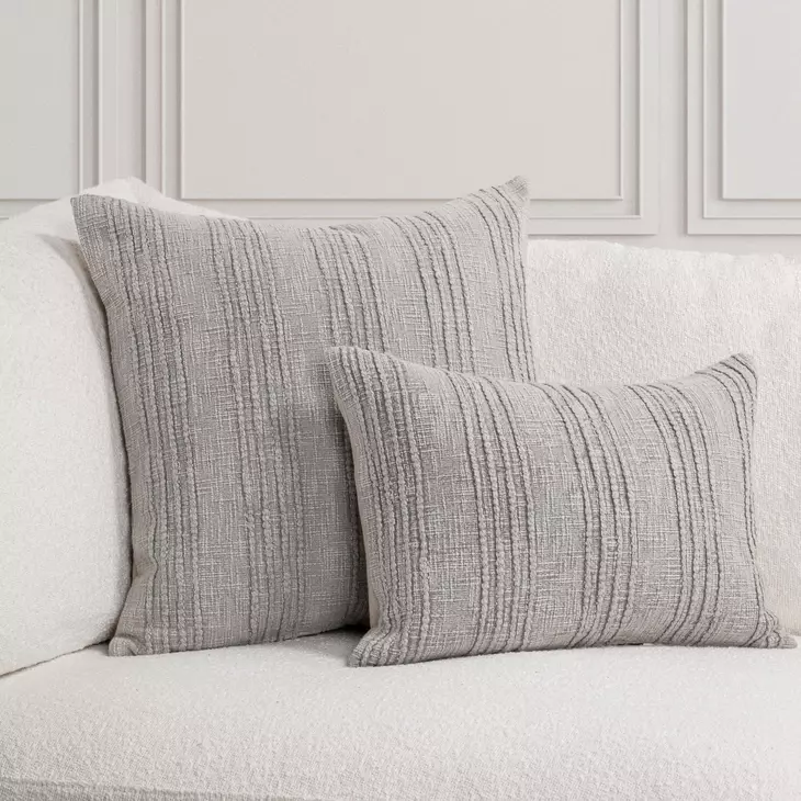 Gratitude Gray Rectangular Accent Pillow Set of 2