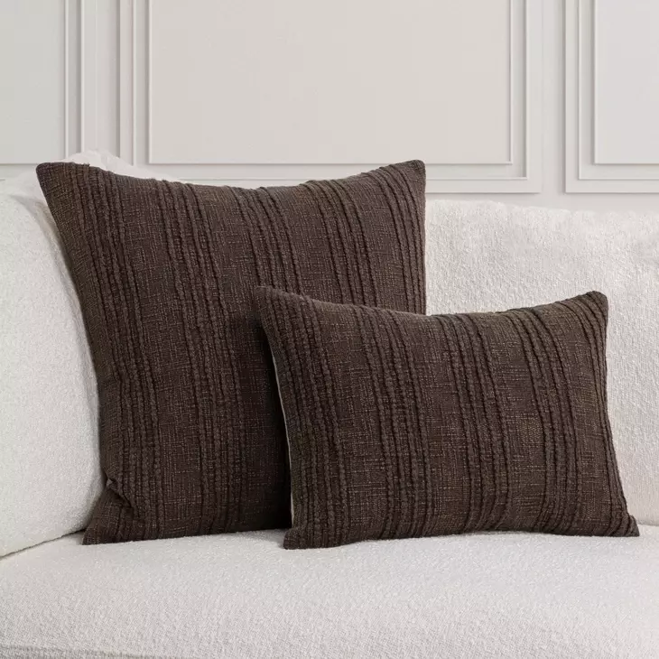 Gratitude Ganache Brown Rectangular Accent Pillow Set of 2