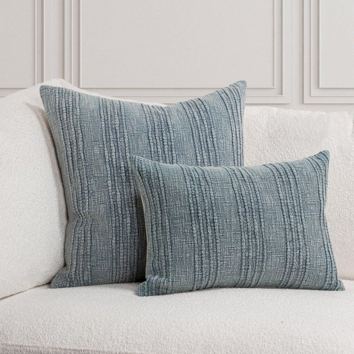 Gratitude Sea Fog Blue Rectangular Accent Pillow