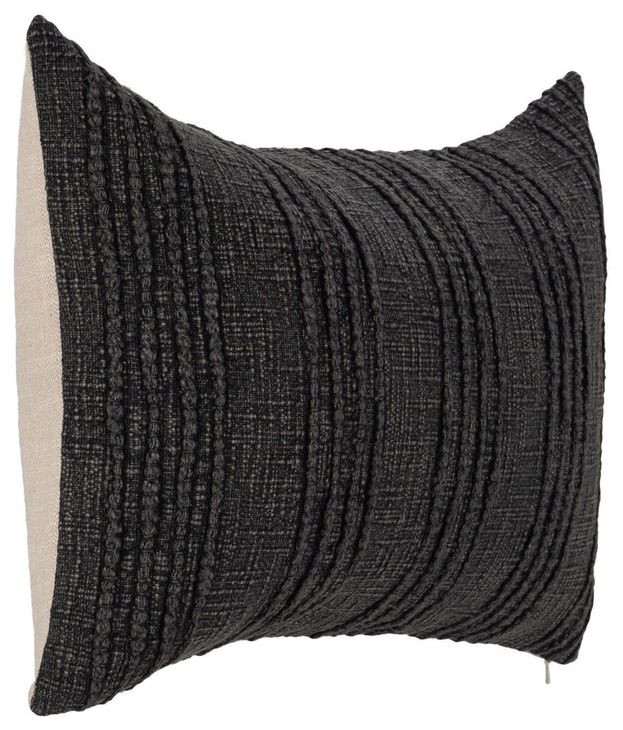 Gratitude Black Rectangular Accent Pillow