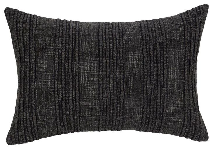 Gratitude Black Rectangular Accent Pillow