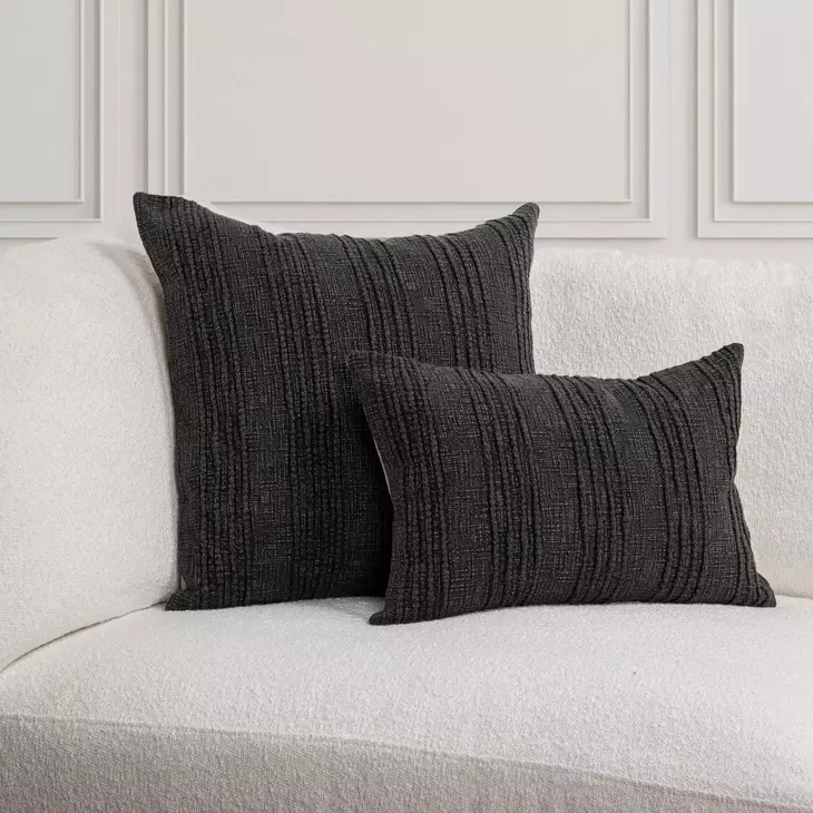 Gratitude Black Rectangular Accent Pillow Set of 2