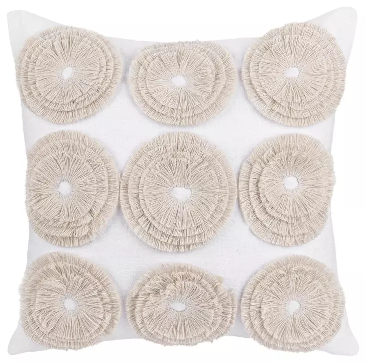 Tranquil Coasts Halston Ivory Square Accent Pillow Set of 2