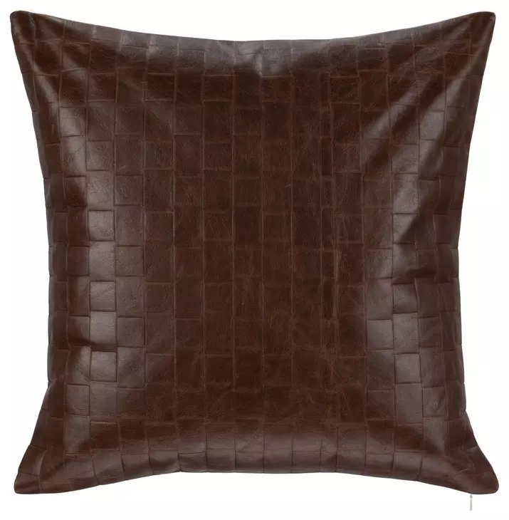 Tranquil Coasts Leather Seston Brown Square Accent Pillow Set of 2