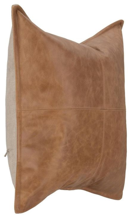 Soco Leather Dumont Chestnut 18 x 18" Accent Pillow